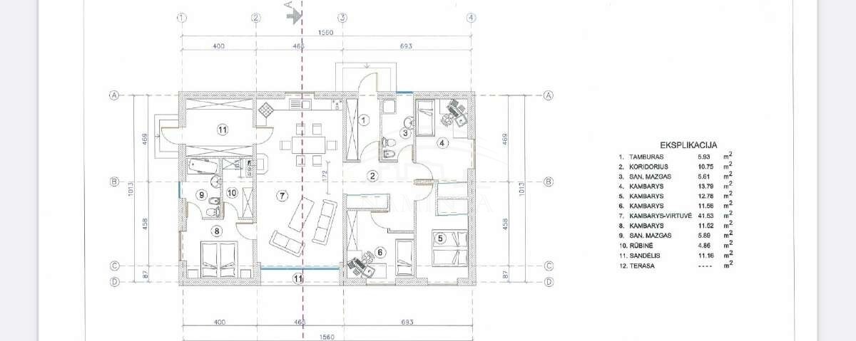 Parduodamas namas Klemiškės II k., Klaipėdos r. sav., 140 m2 ploto, 1 aukštai 12