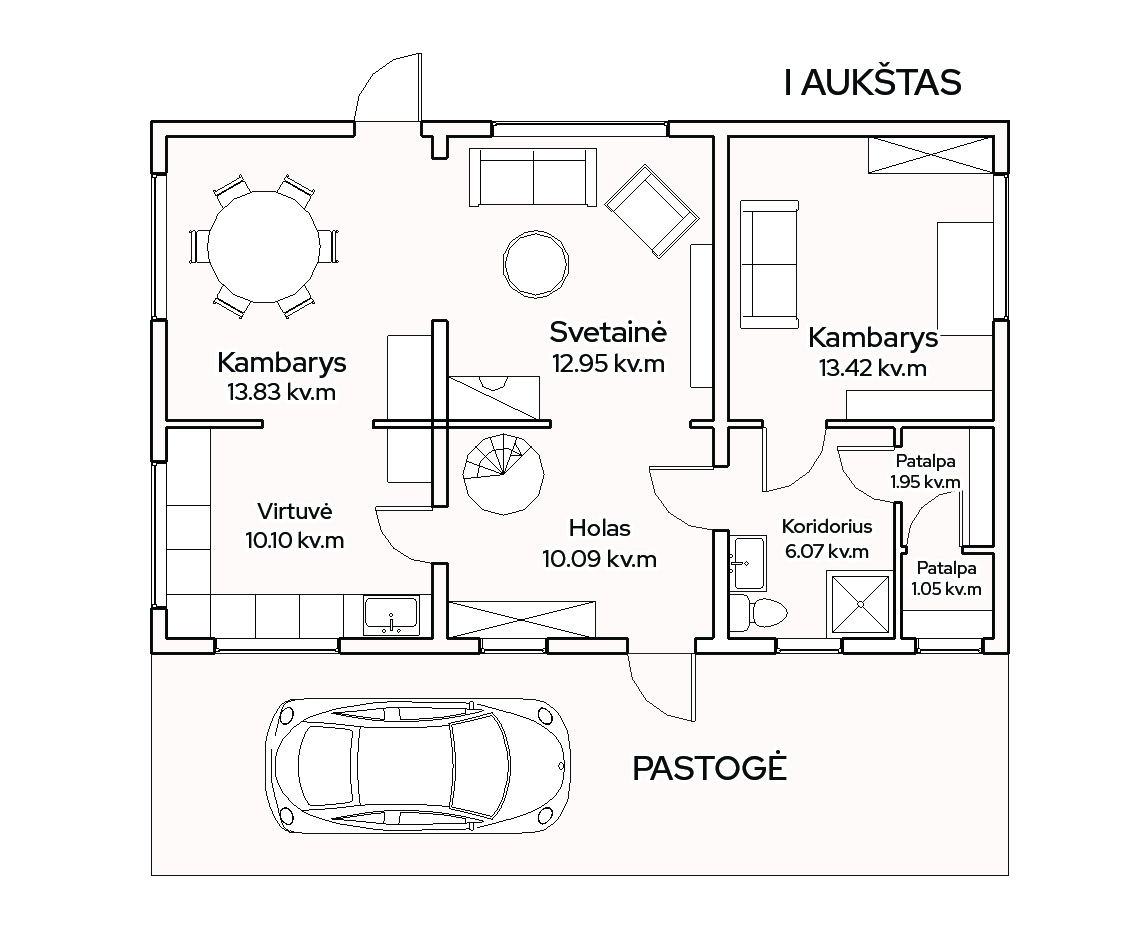 Parduodamas namas Birelių Sodų 2-oji g., Verkiai, Vilniaus m., Vilniaus m. sav., 129.44 m2 ploto, 1 aukštai 6
