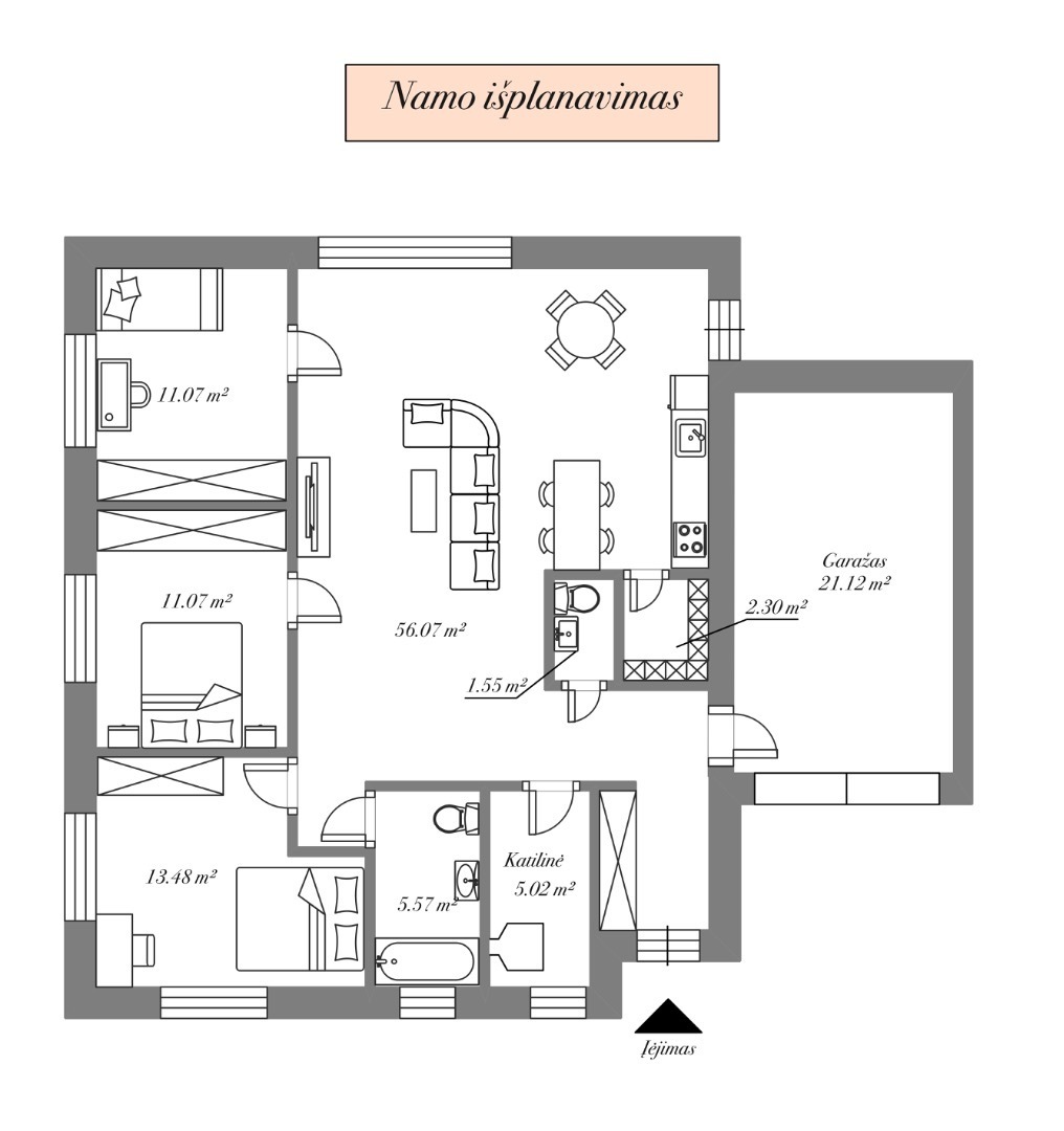 Parduodamas namas Taurijos g., Antakalnis, Vilniaus m., Vilniaus m. sav., 125 m2 ploto, 1 aukštai 30