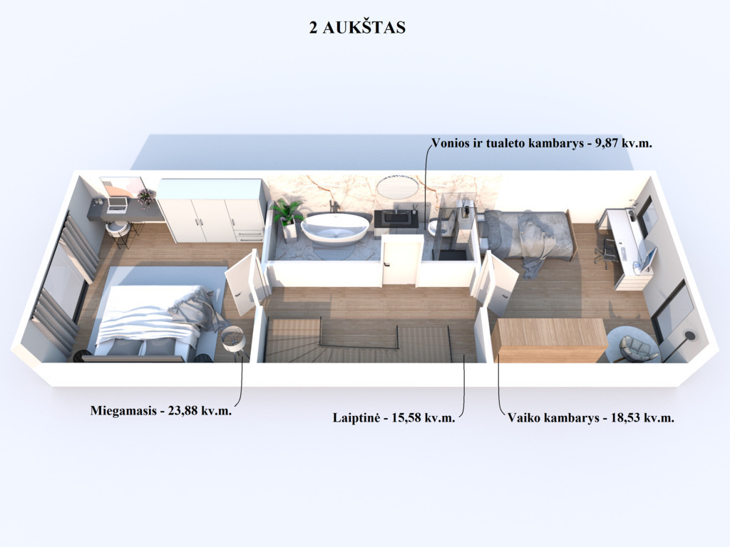 PARDUODAMAS STATOMAS 195,54 KV.M. A++ ENERGINIO NAUDINGUMO KLASĖS GYVENAMASIS NAMAS 12 ARŲ SKYPE AJERŲ AKLG. 10, BERČIŪNUOSE, PANEVĖŽIO RAJONE 4