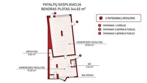 Nuomojamos kitos paskirties patalpos S. Žukausko g., Vilniaus m., Vilniaus m. sav., 144.02 m2 ploto Nuomojamos kitos paskirties patalpos S. Žukausko g., Vilniaus m., Vilniaus m. sav., 144.02 m2 ploto