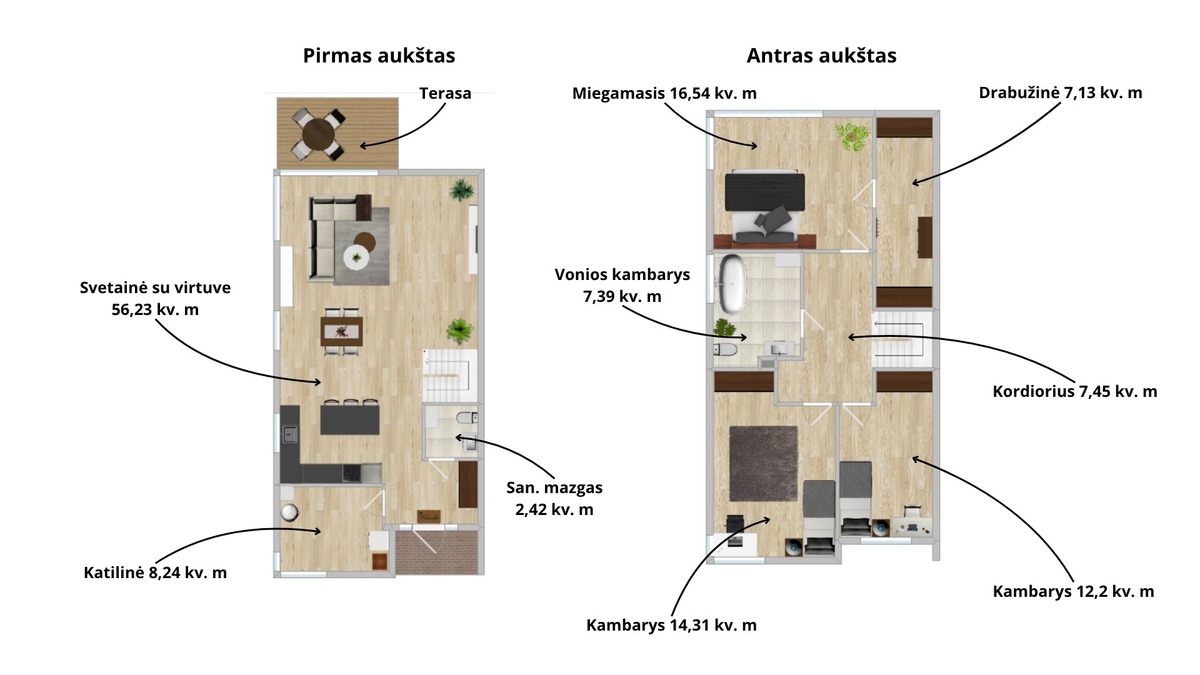 Parduodamas namas Pupų g., Vilniaus m., Vilniaus m. sav., 131.91 m2 ploto, 2 aukštai 26