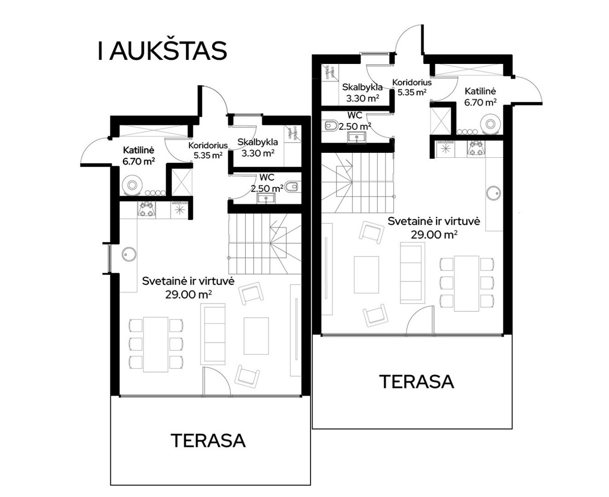 Parduodamas namas Stirnų g., Noreikiškių k., Kauno r. sav., 91.45 m2 ploto, 2 aukštai 4